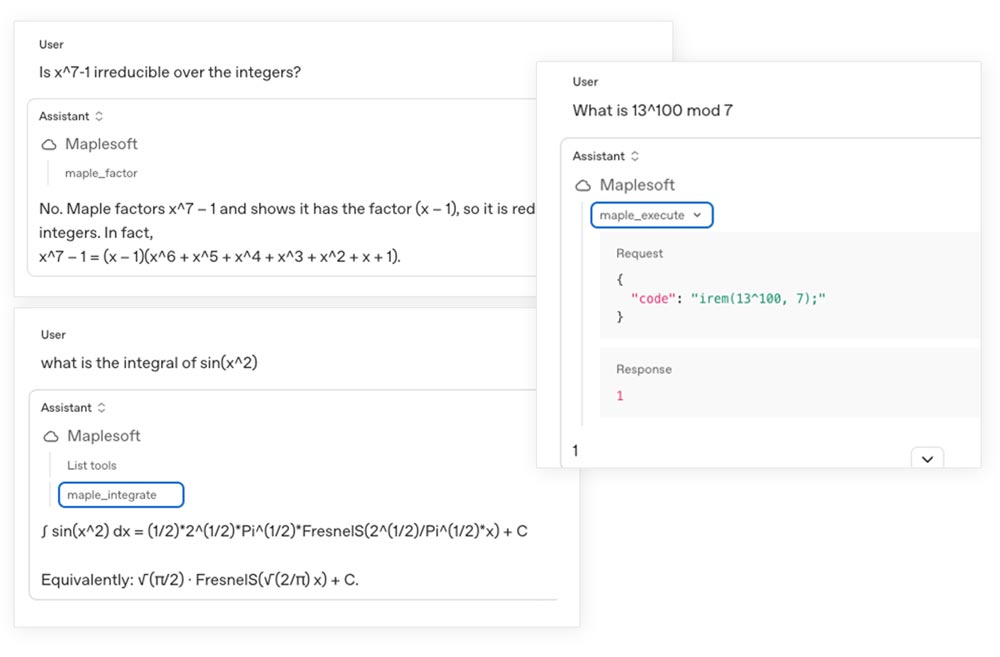Examples of Maple MCP in action