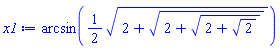 arcsin((1/2)*(2+(2+(2+2^(1/2))^(1/2))^(1/2))^(1/2))