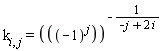 k[i, j] = ((-1)^j)^(-1/(-j+2*i))