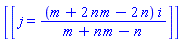 [[j = (m+2*n*m-2*n)*i/(m+n*m-n)]]