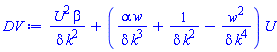U^2*beta/(delta*k^2)+(alpha*w/(delta*k^3)+1/(delta*k^2)-w^2/(delta*k^4))*U