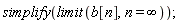 simplify(limit(b[n], n = infinity))