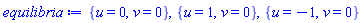 {u = 0, v = 0}, {u = 1, v = 0}, {u = -1, v = 0}