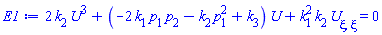 2*k[2]*U(xi)^3+(-2*k[1]*p[1]*p[2]-k[2]*p[1]^2+k[3])*U(xi)+k[1]^2*k[2]*(diff(diff(U(xi), xi), xi)) = 0