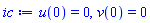 u(0) = 0, v(0) = 0
