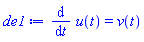 diff(u(t), t) = v(t)