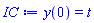 y(0) = t