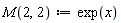 M(2, 2) := exp(x)