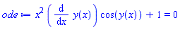 x^2*(diff(y(x), x))*cos(y(x))+1 = 0