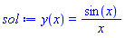 y(x) = sin(x)/x