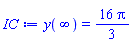 y(infinity) = (16/3)*Pi