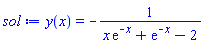 y(x) = -1/(x*exp(-x)+exp(-x)-2)