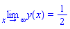 limit(y(x), x = infinity) = 1/2