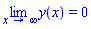 limit(y(x), x = infinity) = 0