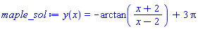 y(x) = -arctan((x+2)/(x-2))+3*Pi