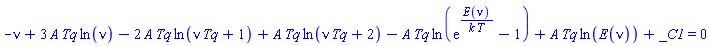 -nu+3*A*Tq*ln(nu)-2*A*Tq*ln(Tq*nu+1)+A*Tq*ln(Tq*nu+2)-A*Tq*ln(exp(E(nu)/(k*T))-1)+A*Tq*ln(E(nu))+_C1 = 0