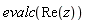 evalc(Re(z))