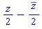 (1/2)*z-(1/2)*conjugate(z)