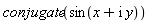 conjugate(sin(x+I*y))