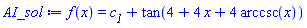 f(x) = c__1+tan(4+4*x+4*arccsc(x))