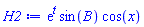 exp(t)*sin(B)*cos(x)