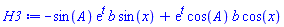 -sin(A)*exp(t)*b*sin(x)+exp(t)*cos(A)*b*cos(x)