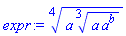 surd(a*surd(a*a^b, 3), 4)