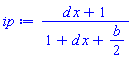 (d*x+1)/(1+d*x+(1/2)*b)