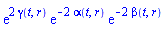 exp(2*gamma(t, r))*exp(-2*alpha(t, r))*exp(-2*beta(t, r))