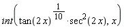 int(tan(2*x)^(1/10)*sec(2*x)^2, x)