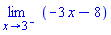 limit(-3*x-8, x = 3, left)