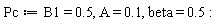 Pc := B1 = .5, A = .1, beta = .5: