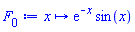 proc (x) options operator, arrow; exp(-x)*sin(x) end proc