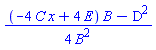 (1/4)*((-4*C*x+4*E)*B-D^2)/B^2