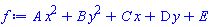 A*x^2+B*y^2+C*x+D*y+E