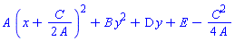 A*(x+(1/2)*C/A)^2+B*y^2+D*y+E-(1/4)*C^2/A