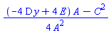 (1/4)*((-4*D*y+4*E)*A-C^2)/A^2