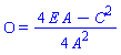 O = (1/4)*(4*A*E-C^2)/A^2