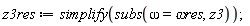 z3res := simplify(subs(omega = `&omega;res`, z3))