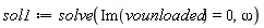 sol1 := solve(Im(vounloaded) = 0, omega)