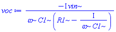 -I*vin/(omega*C1*(R1-I/(omega*C1)))