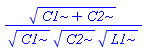 (C1+C2)^(1/2)/(C1^(1/2)*C2^(1/2)*L1^(1/2))