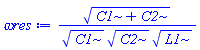 (C1+C2)^(1/2)/(C1^(1/2)*C2^(1/2)*L1^(1/2))
