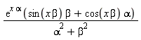 exp(alpha*x)*(sin(x*beta)*beta+cos(x*beta)*alpha)/(alpha^2+beta^2)