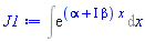Int(exp((alpha+I*beta)*x), x)