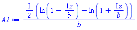 ((1/2)*I)*(ln(1-I*z/b)-ln(1+I*z/b))/b