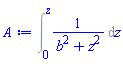 Int(1/(b^2+z^2), z = 0 .. z)