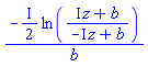 -((1/2)*I)*ln((I*z+b)/(-I*z+b))/b