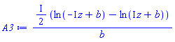 ((1/2)*I)*(ln(-I*z+b)-ln(I*z+b))/b
