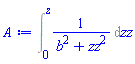 Int(1/(b^2+zz^2), zz = 0 .. z)